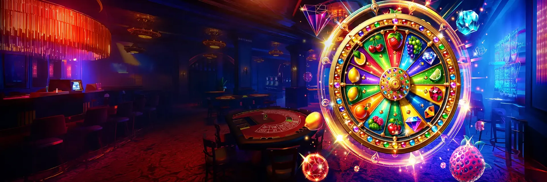 DiscoWin slots – fruitig rad van fortuin in een neon casinozaal