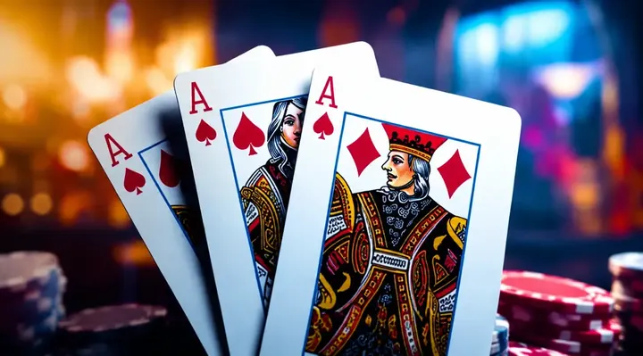 DiscoWin live casino – azen en kaarten op een pokertafel met fiches